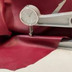 Dark cherry thick nappa leather hide