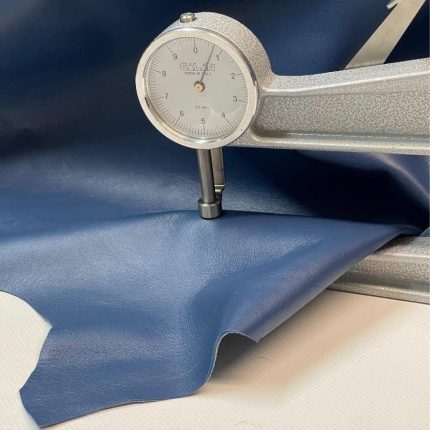 Dark pale blue thick nappa leather hide