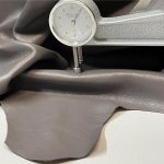Thick grey nappa leather hide