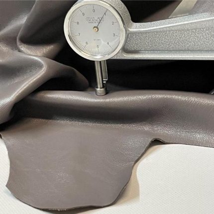 Thick grey nappa leather hide