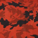 Orange Camo Printed Suede
