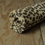 Bisque Leopard Printed Suede