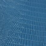 Dusty Blue Lizard Embossed Leather