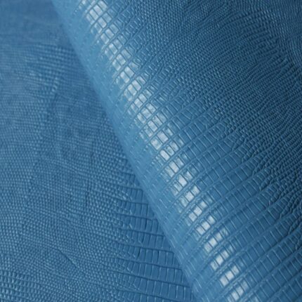 Dusty Blue Lizard Embossed Leather