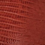 Burnt Orange Lizard Embossed Leather