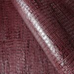 Burgundy Lizard Embossed Leather