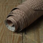 Sand Beige Crocodile Embossed Leather