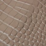 Sand Beige Crocodile Embossed Leather