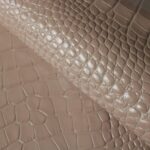 Sand Beige Crocodile Embossed Leather