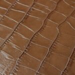 Russet Brown Crocodile Embossed Leather