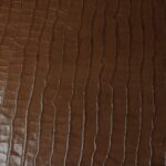 Russet Brown Crocodile Embossed Leather