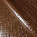 Russet Brown Crocodile Embossed Leather