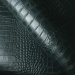 Forest Green Crocodile Embossed Leather