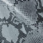 Grey & Black Snake Embossed Leather