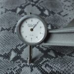 Grey & Black Snake Embossed Leather