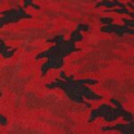 Red Camo Printed Suede