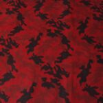 Red Camo Printed Suede
