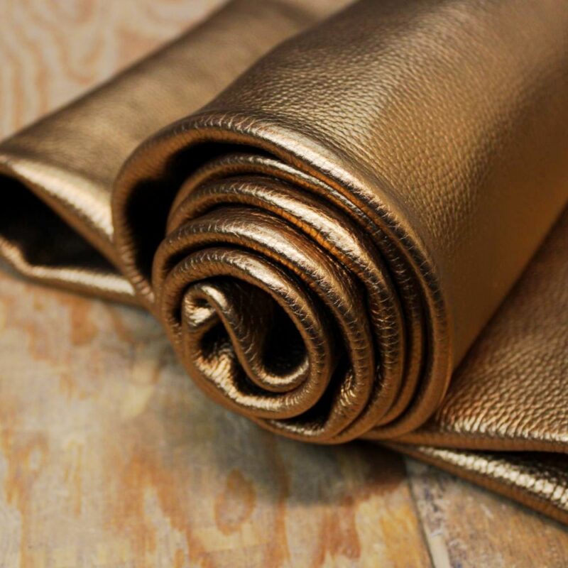 Laquer Bronze Metallic Dollaro Leather