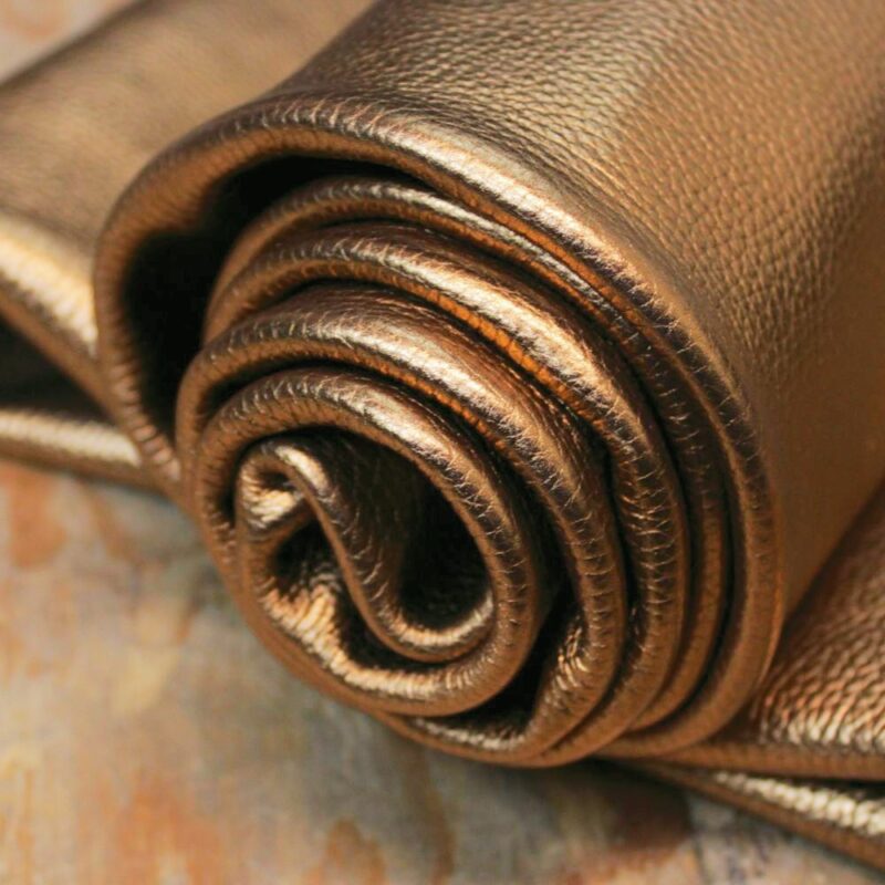 Laquer Bronze Metallic Dollaro Leather