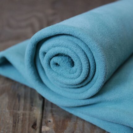 Split Suede Leather Ciano Blue