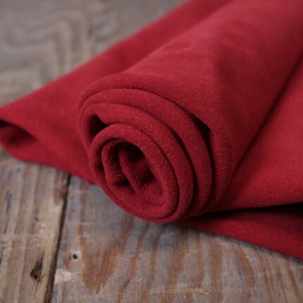 Split Suede Leather Rosso Red