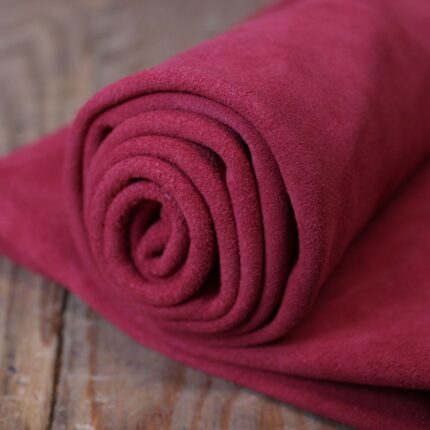 Split Suede Leather Borgona Red