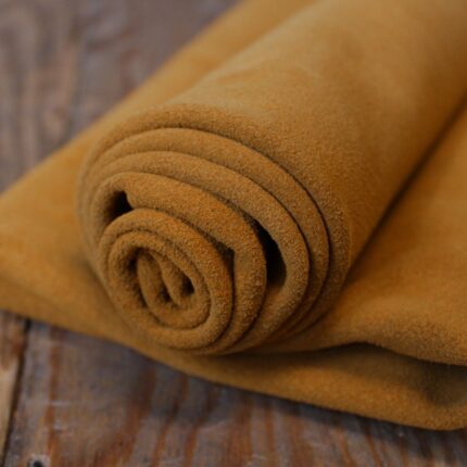 Split Suede Leather Mustard Yellow