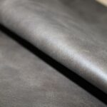 Upholstery Leather Distressed Smooth Cowhide Dark Gray