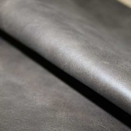 Upholstery Leather Distressed Smooth Cowhide Dark Gray