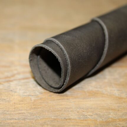 Upholstery Leather Distressed Smooth Cowhide Dark Gray