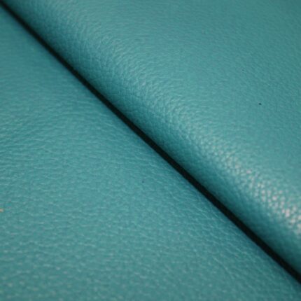 Upholstery Leather Grained Cyan Blue