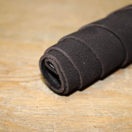 Upholstery Leather Grained Midnight Brown Matte