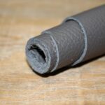 Upholstery Leather Grained Metal Saurus Grey