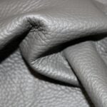Upholstery Leather Grained Metal Saurus Grey