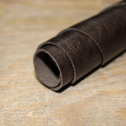 Upholstery Leather Distressed Smooth Cowhide Dark Brown