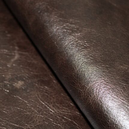Upholstery Leather Distressed Smooth Cowhide Dark Brown