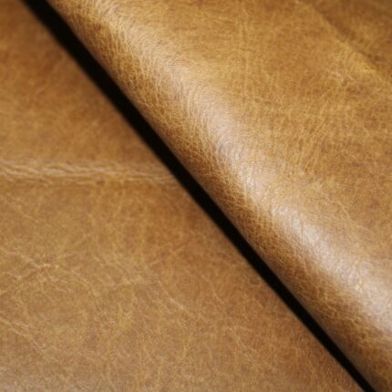 Upholstery Leather Distressed Smooth Cowhide Honey Brown