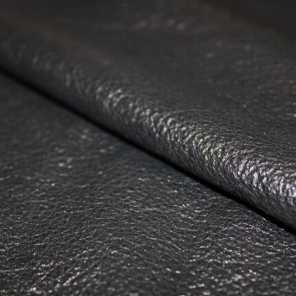 Upholstery Leather Grained Shiny Black