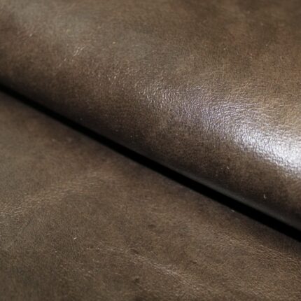 Upholstery Leather Distressed Smooth Cowhide Dark Taupe