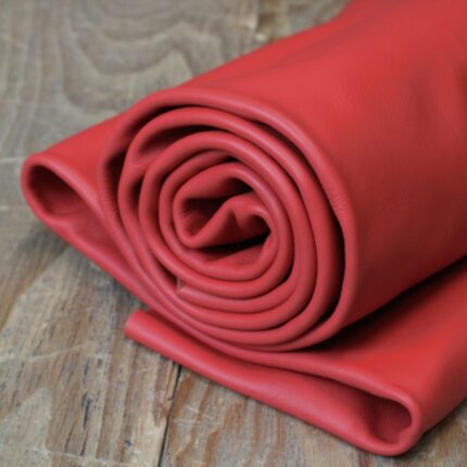 Smooth Cowhide Leather Geranoil Red