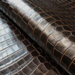 Crocodile Embossed Cowhide T.Moro Brown