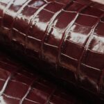 Crocodile Embossed Cowhide Bordeaux