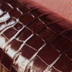 Crocodile Embossed Cowhide Bordeaux
