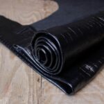 Crocodile Embossed Cowhide Black