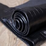 Crocodile Embossed Cowhide Black