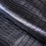 Crocodile Embossed Cowhide Black