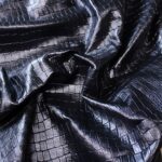 Crocodile Embossed Cowhide Black