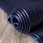 Crocodile Embossed Cowhide Navy Blue