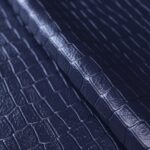 Crocodile Embossed Cowhide Navy Blue