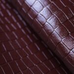 Crocodile Embossed Cowhide Burgundy